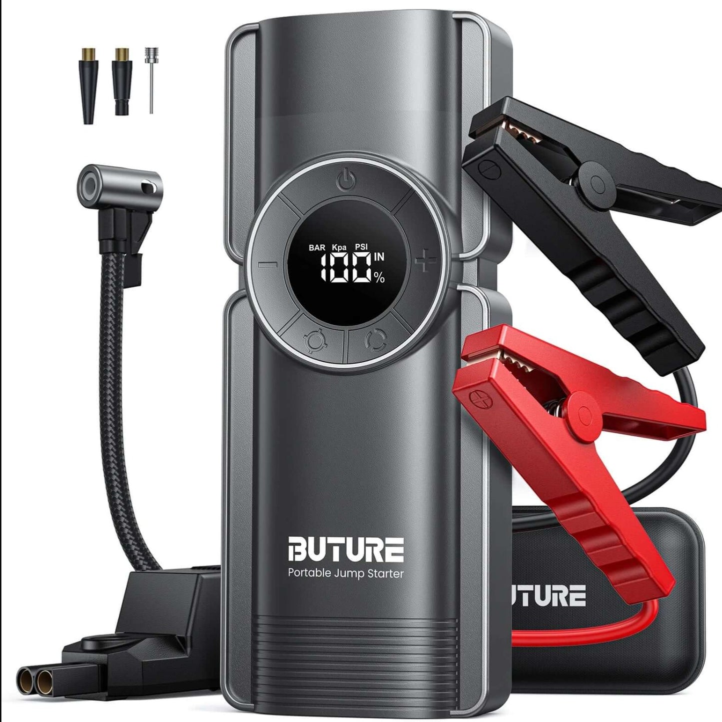 4-in-1 Car Jumpstarter & Power Bank with Air Compressor (Upgraded)