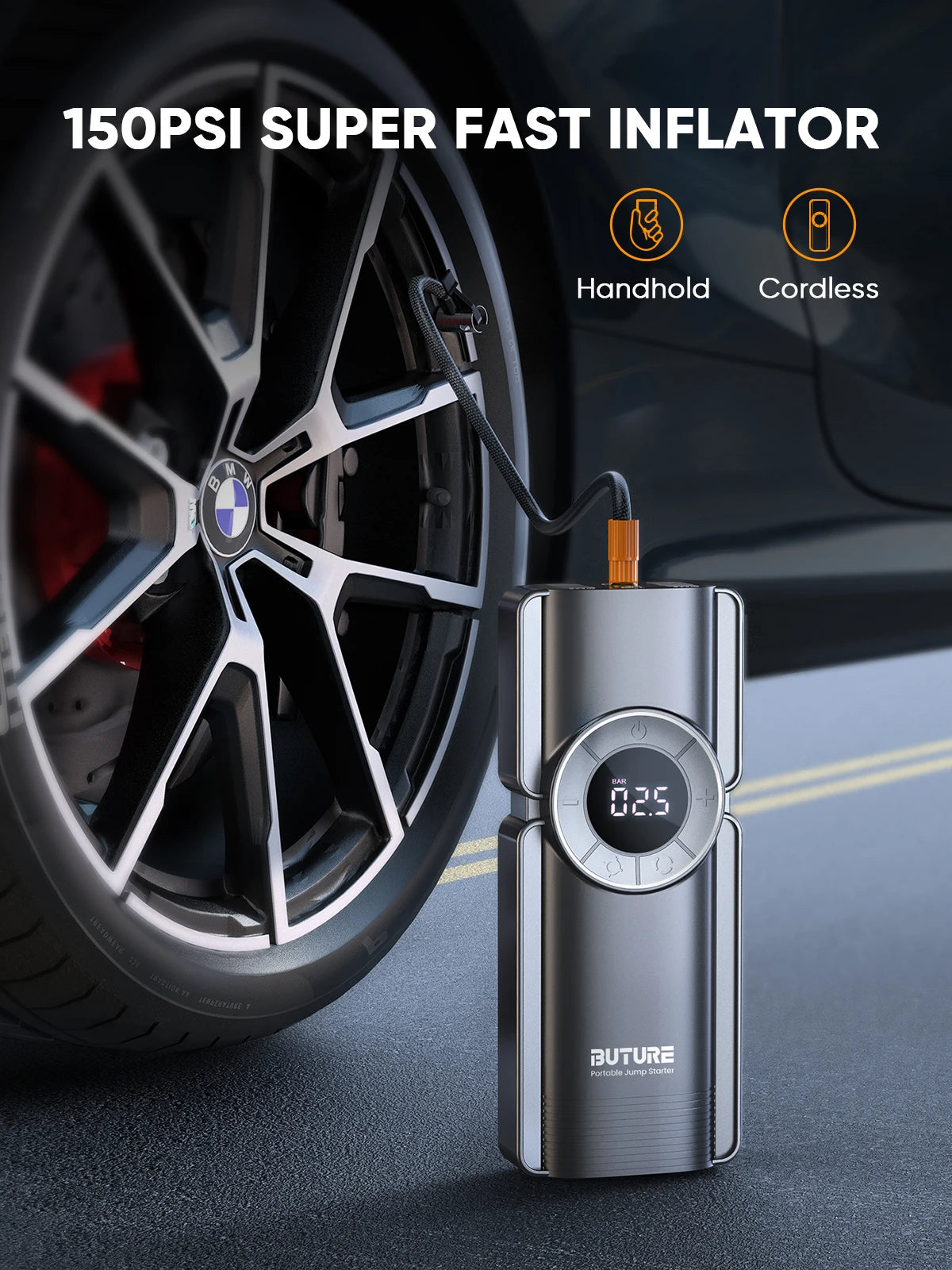 4-in-1 Car Jumpstarter & Power Bank with Air Compressor (Upgraded)