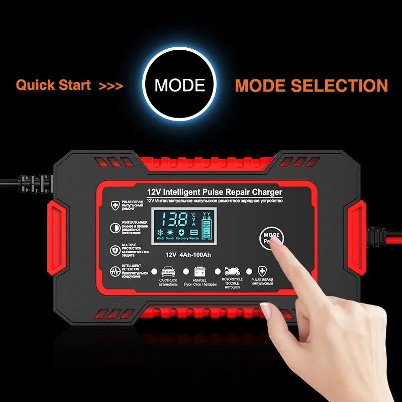 Car battery charger 12V 6A also for deep cycle
