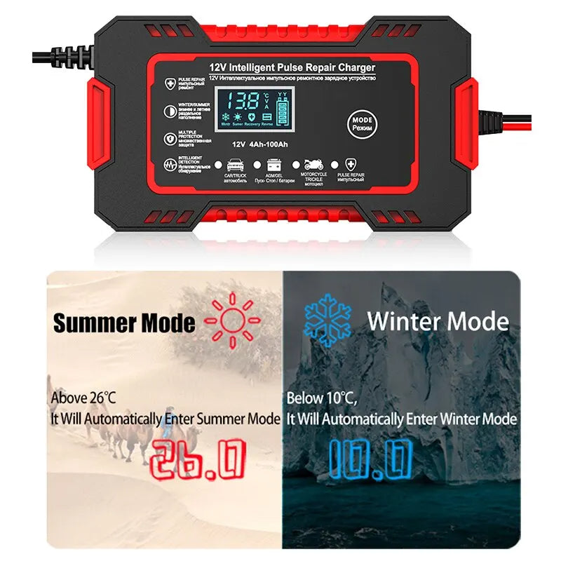 Car battery charger 12V 6A also for deep cycle