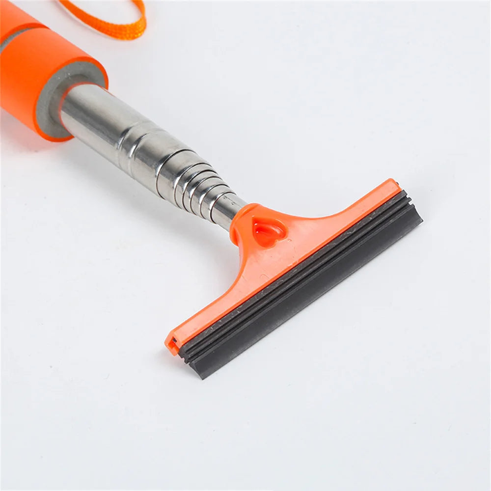 Extendable window wiper for side mirrors