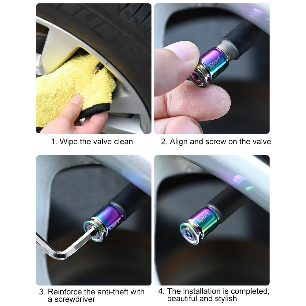 Anti-Theft Valve Caps (set 4) (with key)