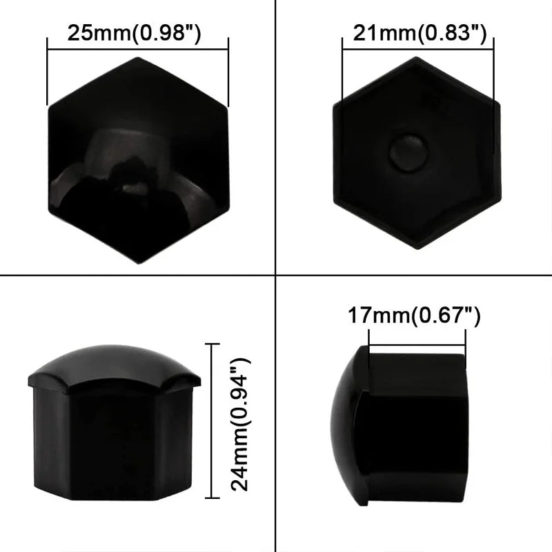 Wheel nut caps, Cap decoration (with clip) 17mm, 19mm, 21mm