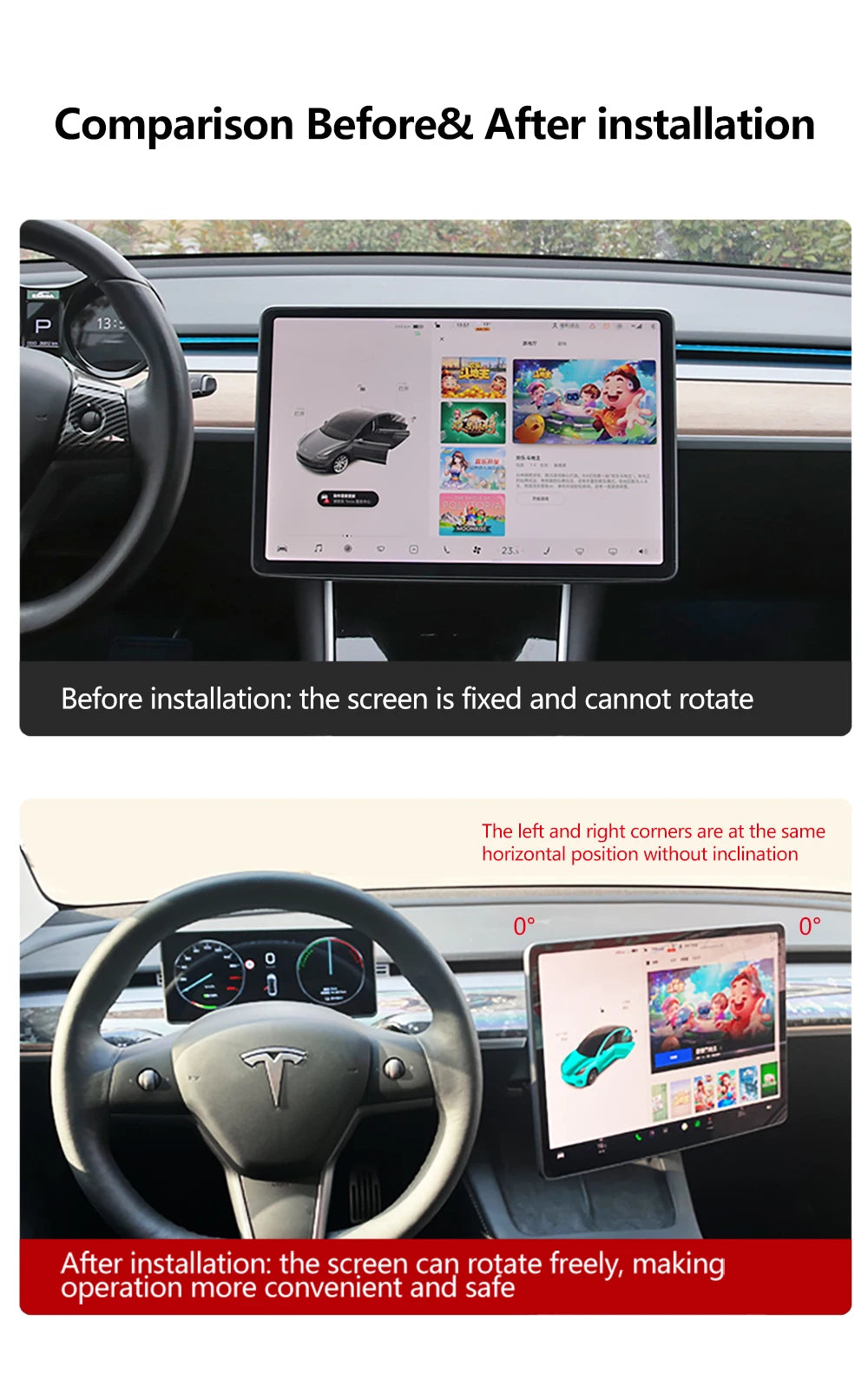 Rotation Bracket Swivel Mounting - Suitable for Tesla 3/Y
