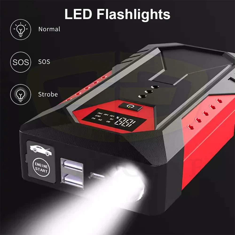 Car Jump starter 12v (18000mAh) with power bank function for cars up to 6.0l (petrol) or 5.0l (diesel)