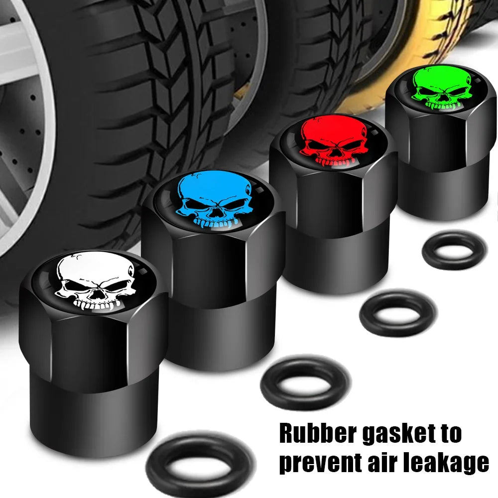 Universal Valve Caps (set 4) - Evil Skull