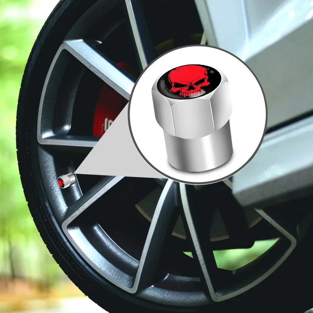 Universal Valve Caps (set 4) - Evil Skull