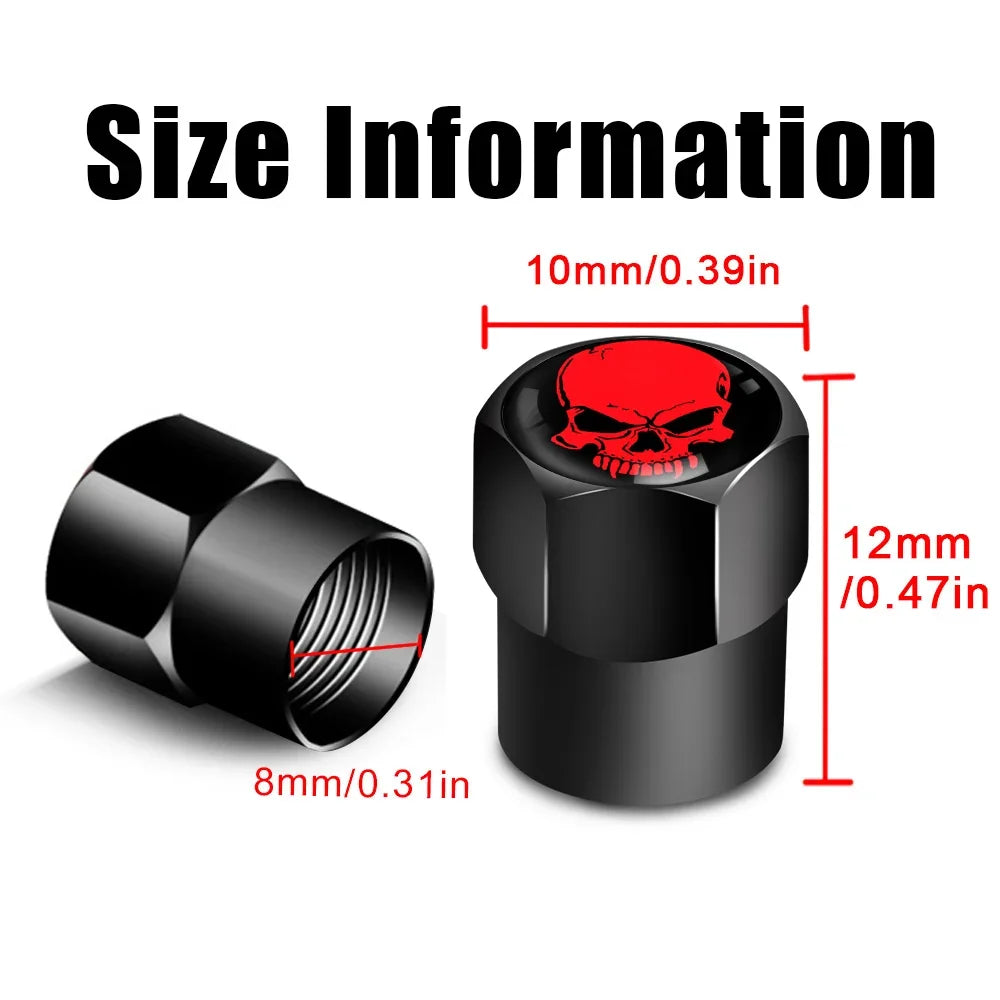 Universal Valve Caps (set 4) - Evil Skull