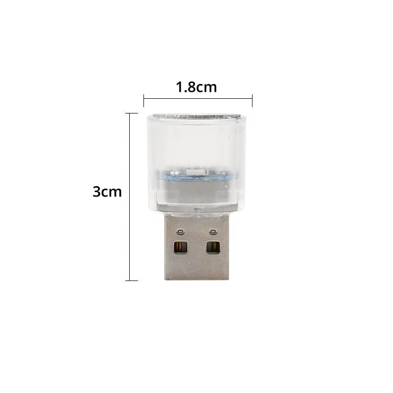 Car Mini USB LED Atmosphere Lamp for Interieur - Plug & Play
