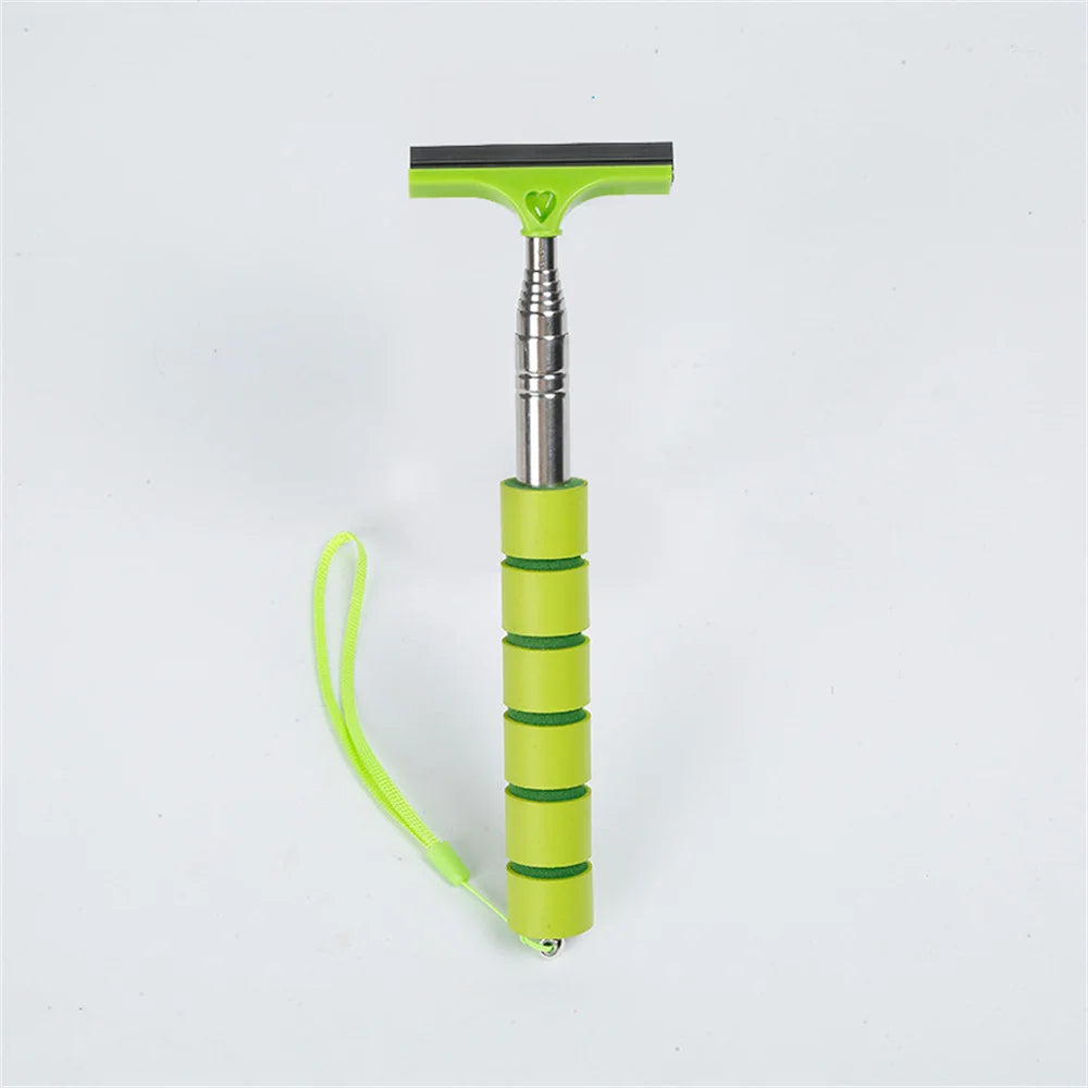 Extendable window wiper for side mirrors