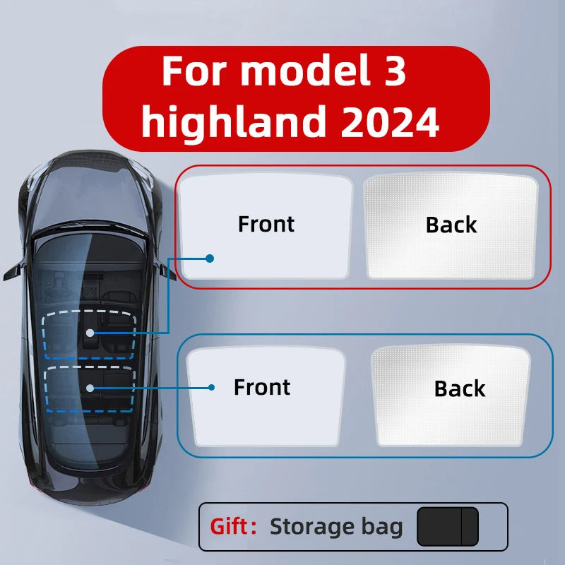 Schuifdak Zonbeschermer: Geschikt voor Tesla Model Y/3/3Highland