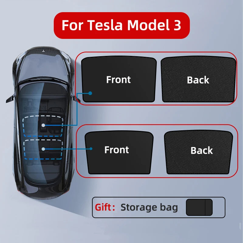 Schuifdak Zonbeschermer: Geschikt voor Tesla Model Y/3/3Highland
