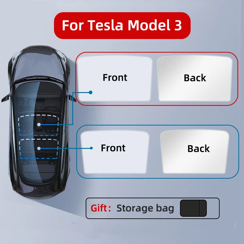 Schuifdak Zonbeschermer: Geschikt voor Tesla Model Y/3/3Highland