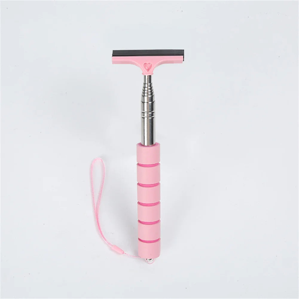 Extendable window wiper for side mirrors