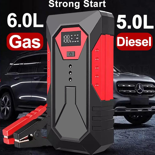 Auto Jump starter 12v (18000mAh) met powerbank functie voor autos tot 6.0l (benzine) of 5.0l (diesel)